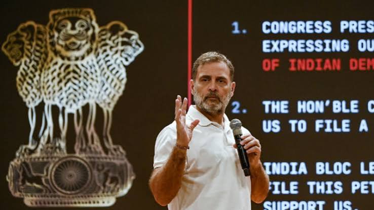 To defend democracy, Rahul Gandhi holds an INDIA bloc tea meeting.